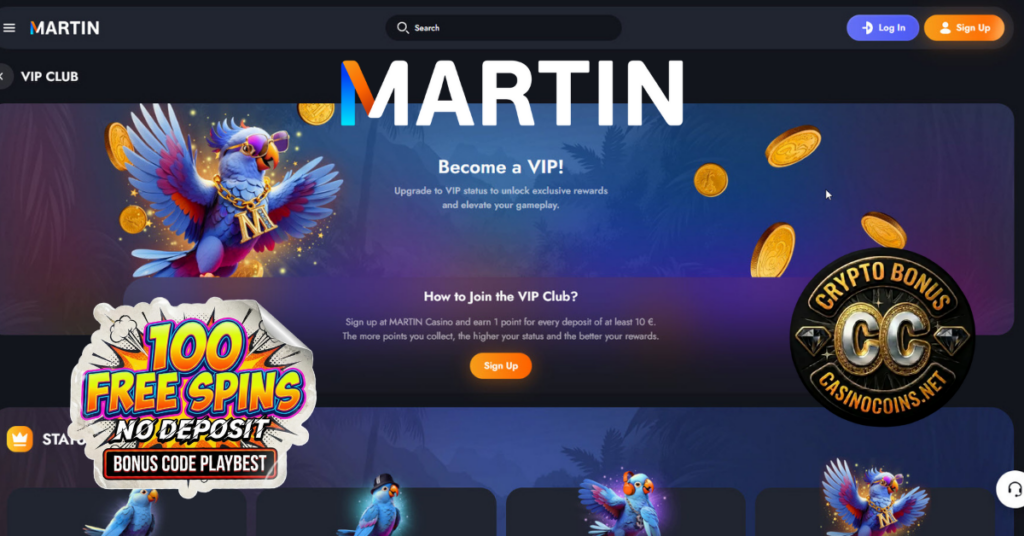 Claim Martin Casino No Deposit Bonus: 100 Free Spins Free with Crypto Payments and Crash Games