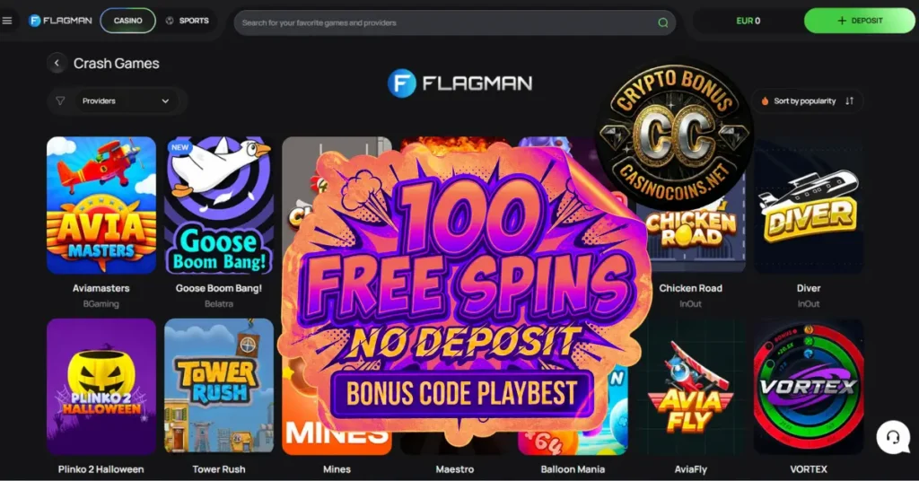 Play fast-paced crash games at Flagman Crypto Casino with Bitcoin, Ethereum, and USDT deposits.